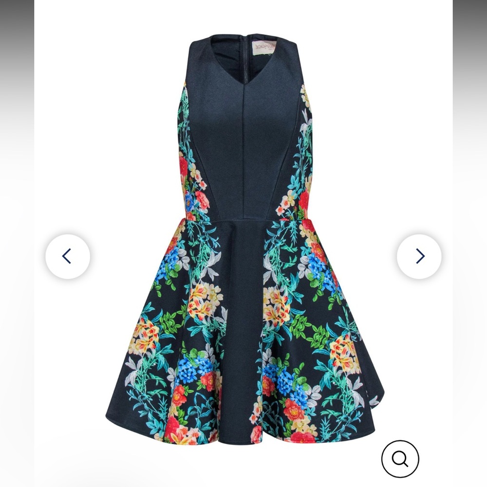 Keepsake fit flare dress in floral navy